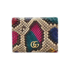Gucci GG Marmont Python Card Wallet Coin Bill Bifold